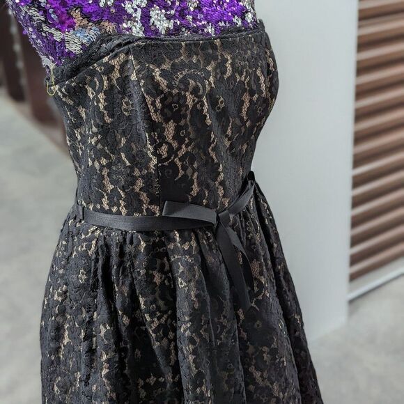 Neiman Marcus Robert Rodriguez Size 10 Black Lace Knee-lengthDress - Picture 5 of 9